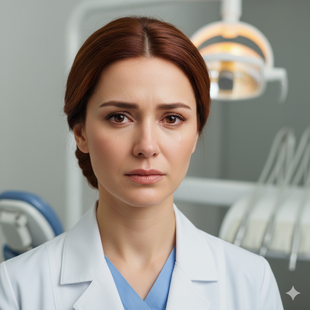 Dentista preocupada